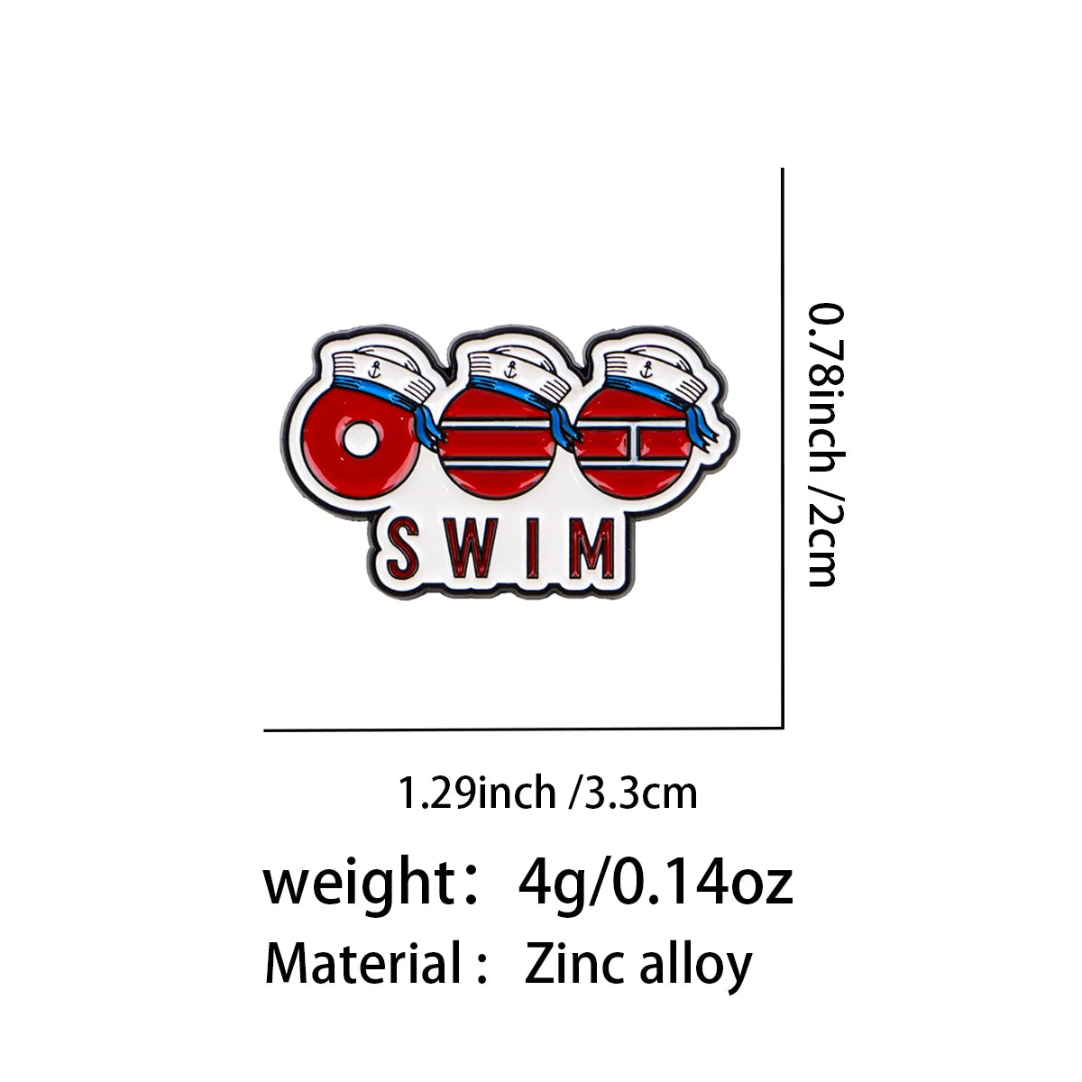 Swim Sailor Symbols Pin