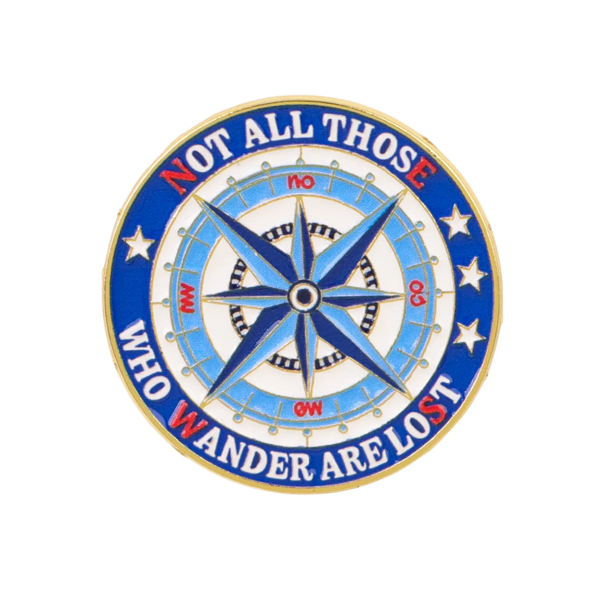 "Not All Those Who Wander are Lost" Compass Pin