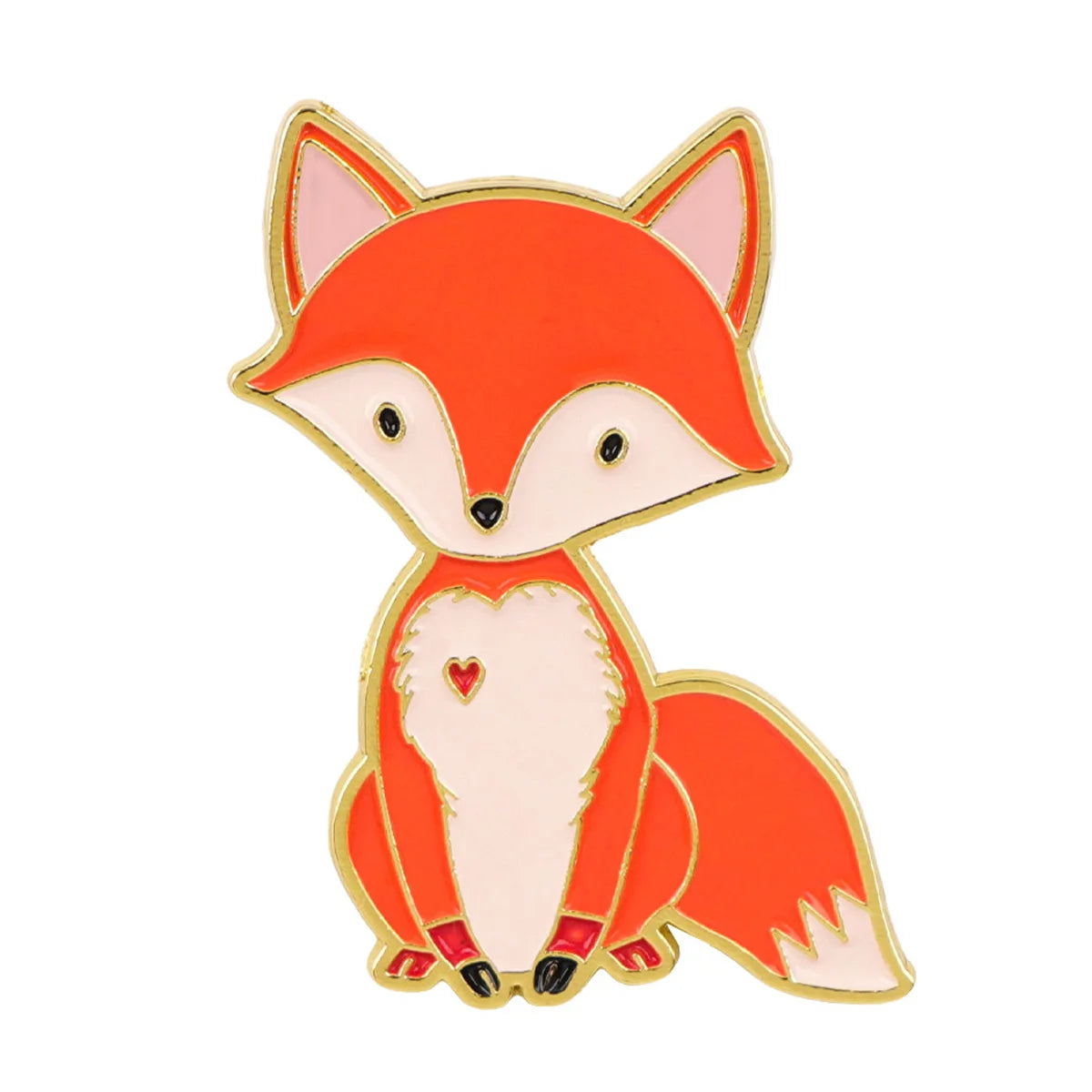 Cute Fox with Heart Pin