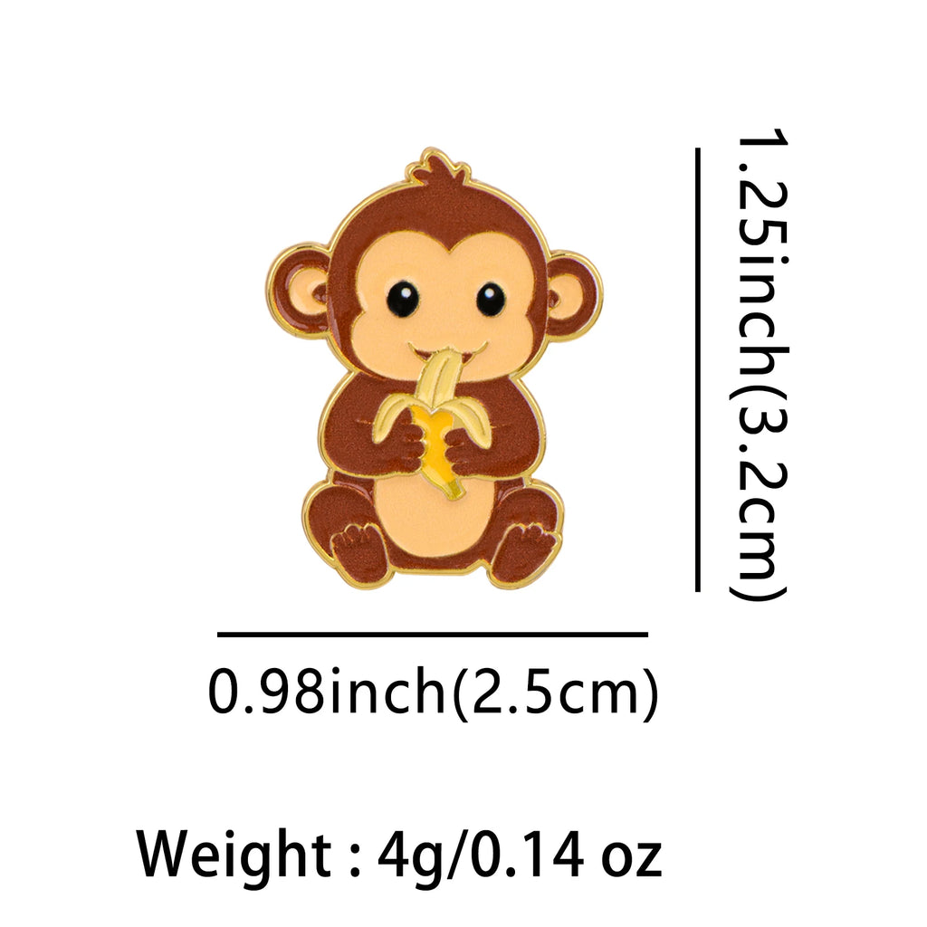 Little Monkey Eating a Banana Pin - size and dimensions