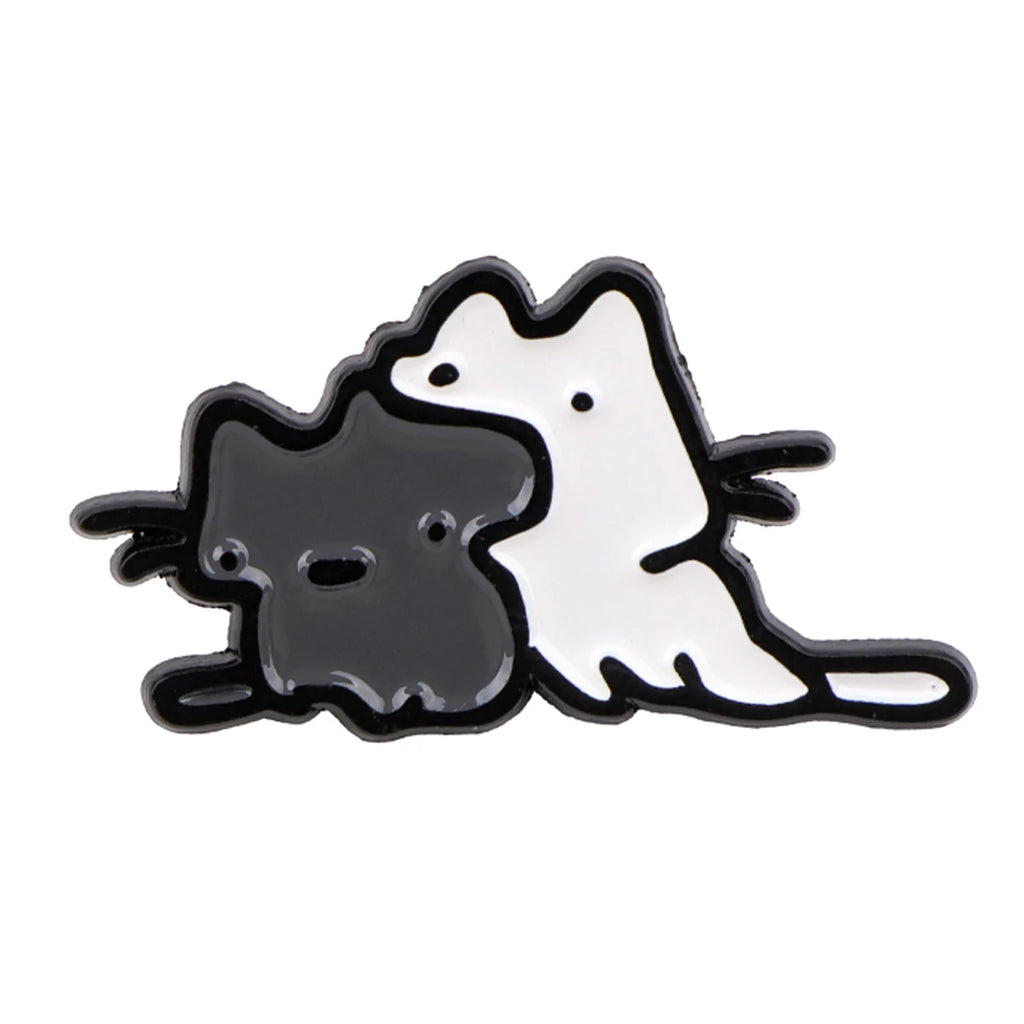 Schwarz-weiße Katzen-Kuschel-Pins
