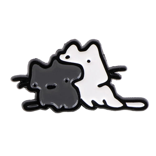 Black and White Cuddling Cat Pins