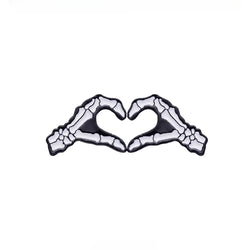 Skeleton Heart Hands Pin