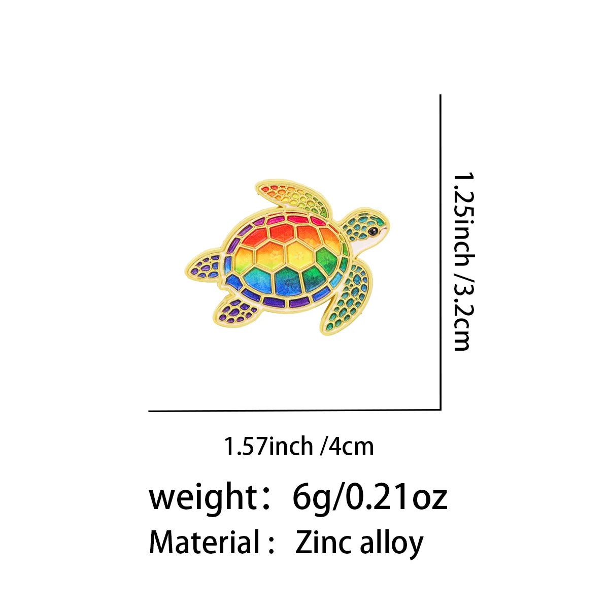 Rainbow Sea Turtle Pin