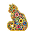 Floral Mosaic Cat Pin