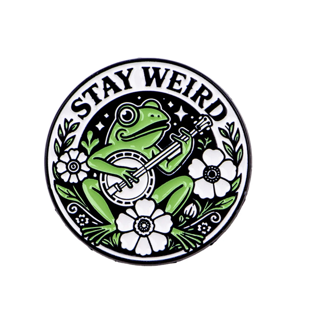 Stay Weird Banjo Frog Pin