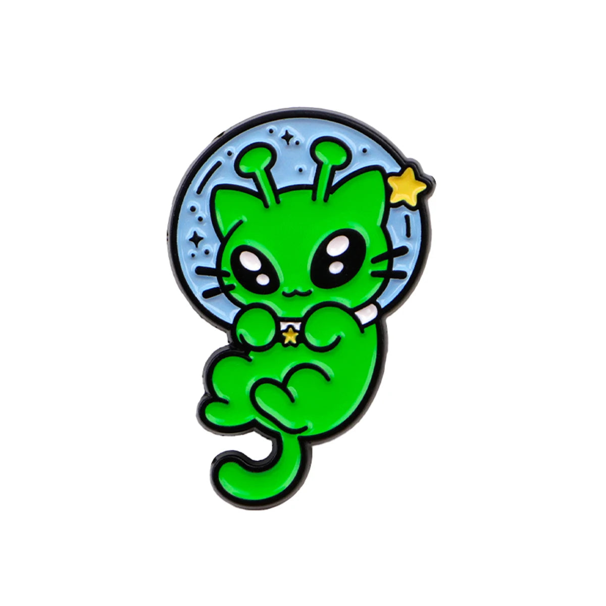 Green Alien Cat Pins