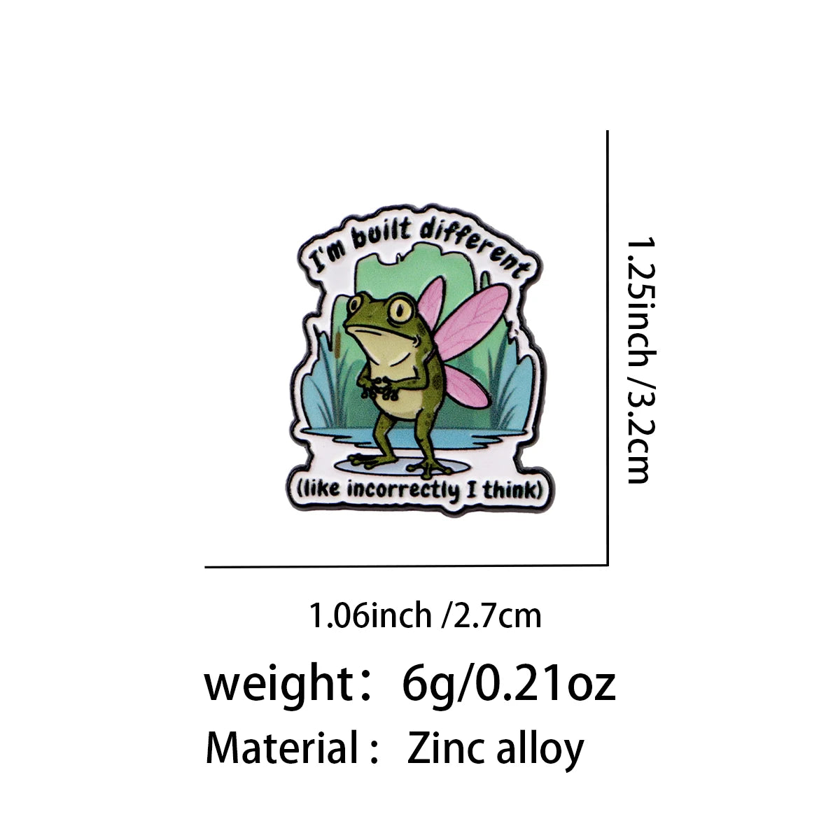 I'm Built Different Fairy Frog Pin