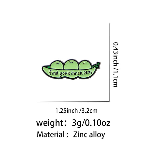 Find Your Inner Peas Pin - size and dimensions