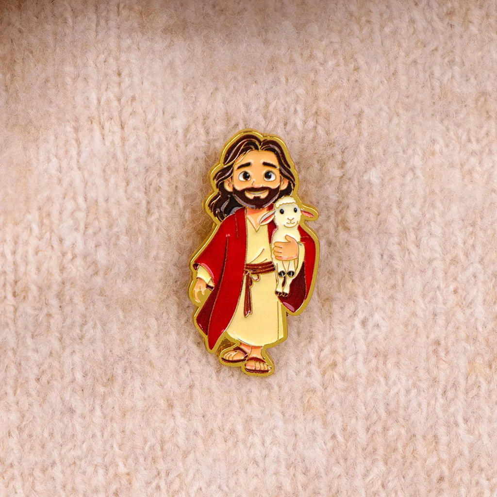 Jesus & Sheep Enamel Pin Cartoon Brooch Pines Lapel Pins Badge on Backpack Clothing Accessories Fashion Jewelry Friends Gifts