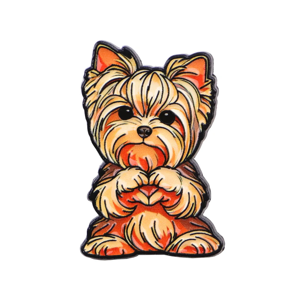 Yorkshire Terrier Red Bow Pin