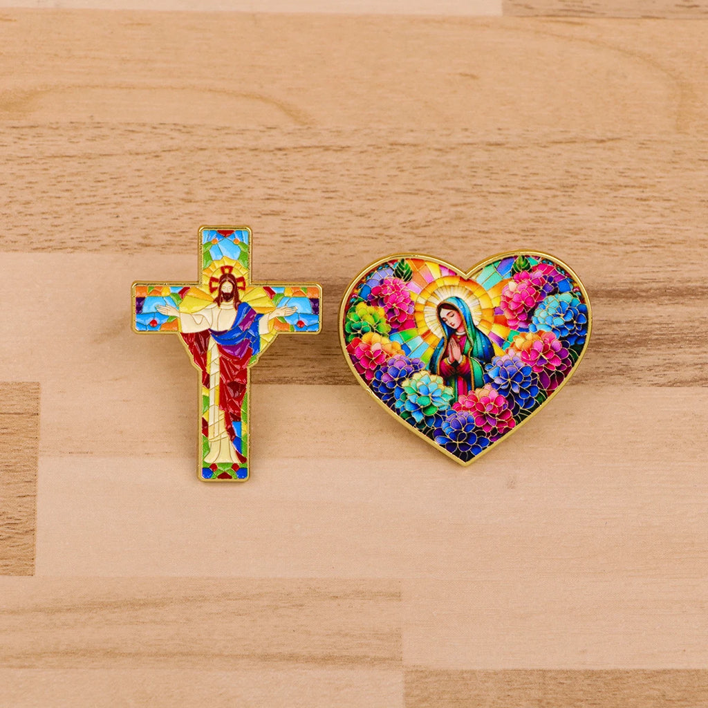 Jesus & Sheep Enamel Pin Cartoon Brooch Pines Lapel Pins Badge on Backpack Clothing Accessories Fashion Jewelry Friends Gifts