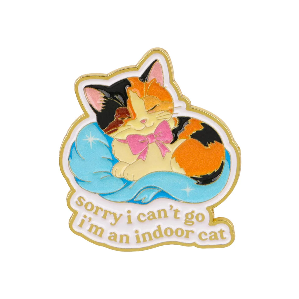 Sorry I Can't Go I'm An Indoor Cat Sleeping Pin