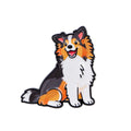Lächelnder Tricolor Collie Hund Anstecker