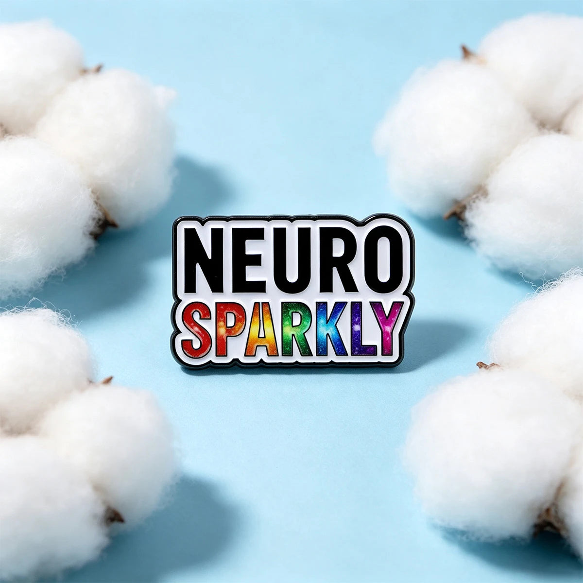 NEURO SPARKLY Enamel Pin Rainbow Brooch Pines Lapel Pins Badge on Backpack Clothing Accessories Fashion Jewelry Friends Gifts