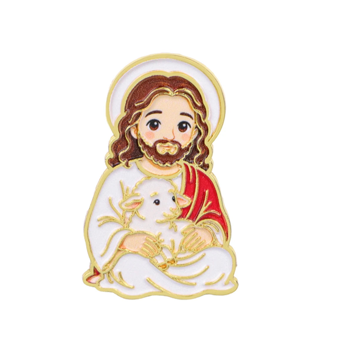 Jesus & Sheep Enamel Pin Cartoon Brooch Pines Lapel Pins Badge on Backpack Clothing Accessories Fashion Jewelry Friends Gifts