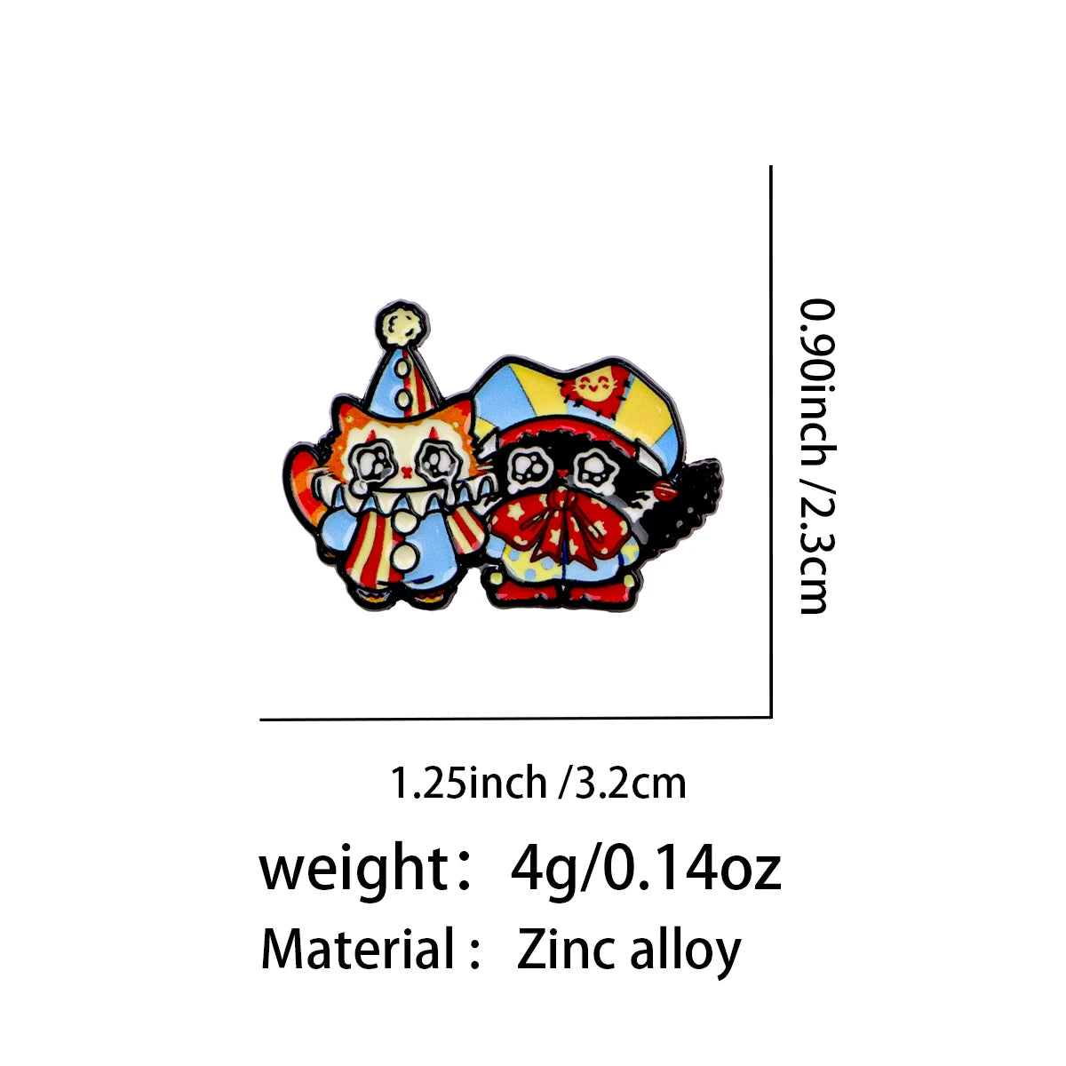 Crying Kittens in Clown Costumes Pin