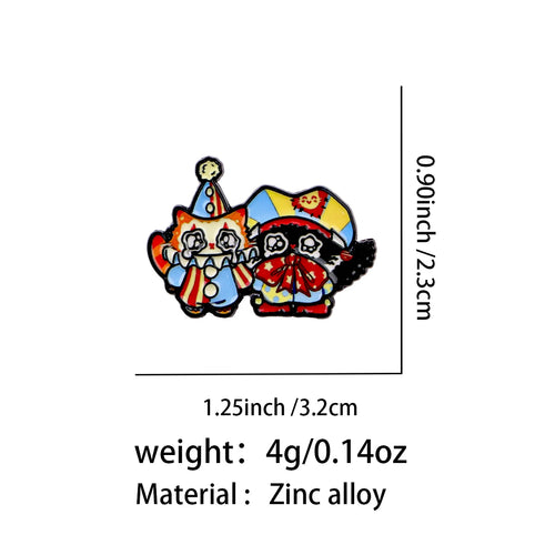 Crying Kittens in Clown Costumes Pin