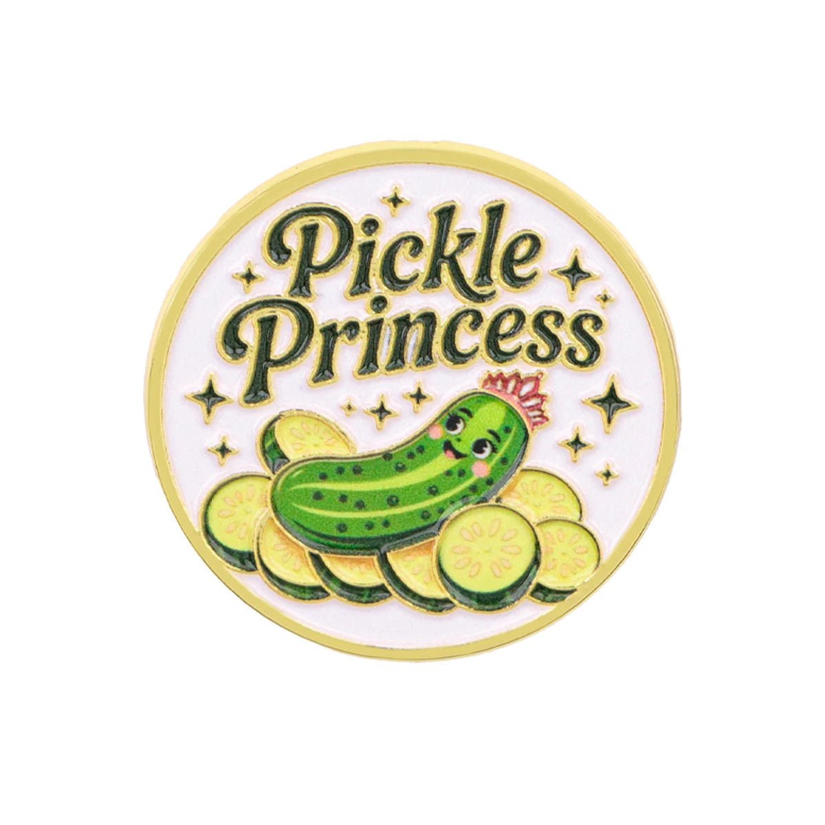 Pickle Princess Enamel Pin Cucumber Brooch Lapel Pins Badge on Backpack Clothing Accessories Fashion Jewelry Friends Gifts