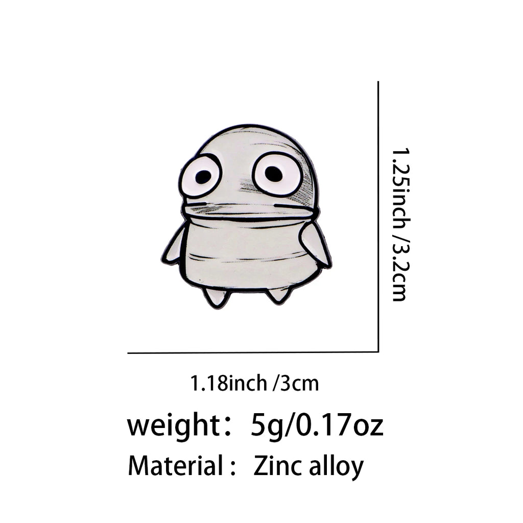 Wide-Eyed Little Robot Pin - size and dimensions