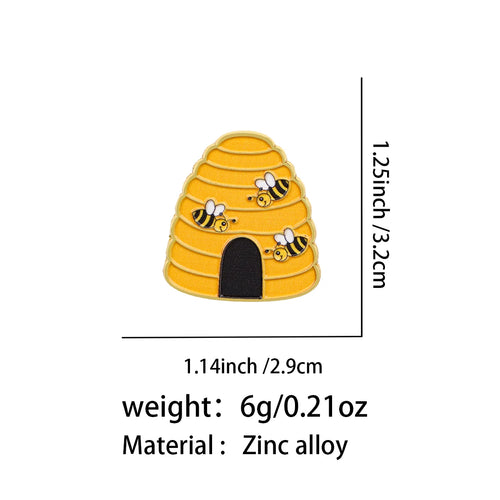 Beehive and Bees Pin