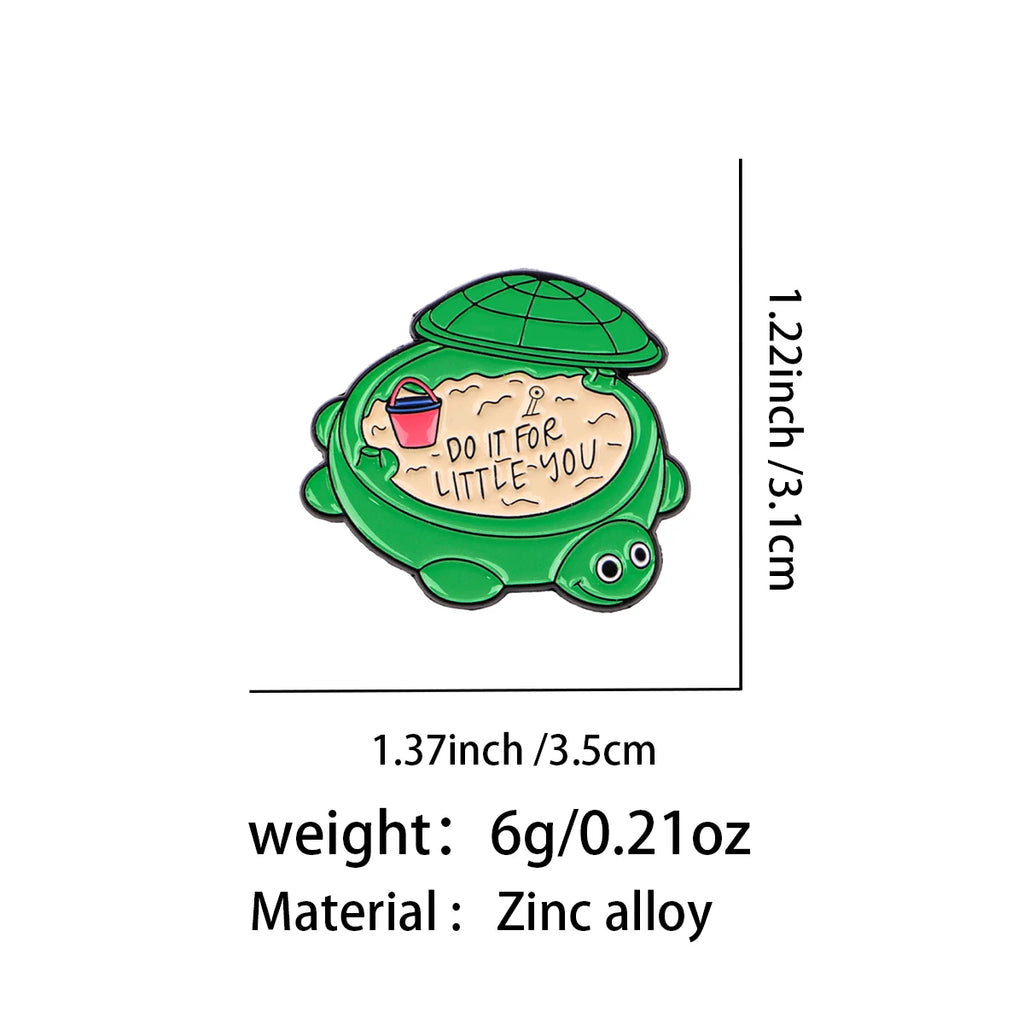 Do It for Little You Turtle Pin - size and dimensions