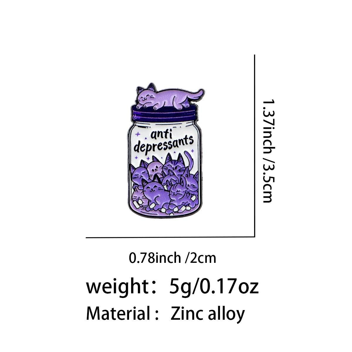 Antidepressants Cat Jar Pin
