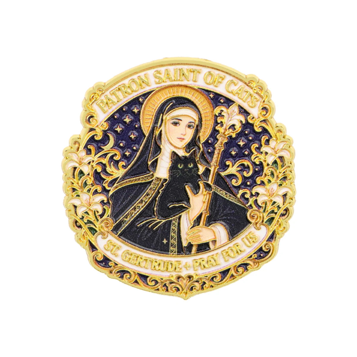 Patron Saint of Cats Pin