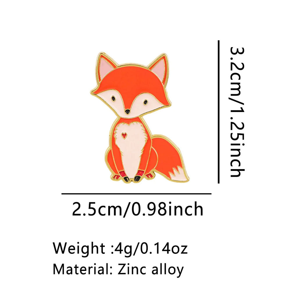 Cute Fox with Heart Pin