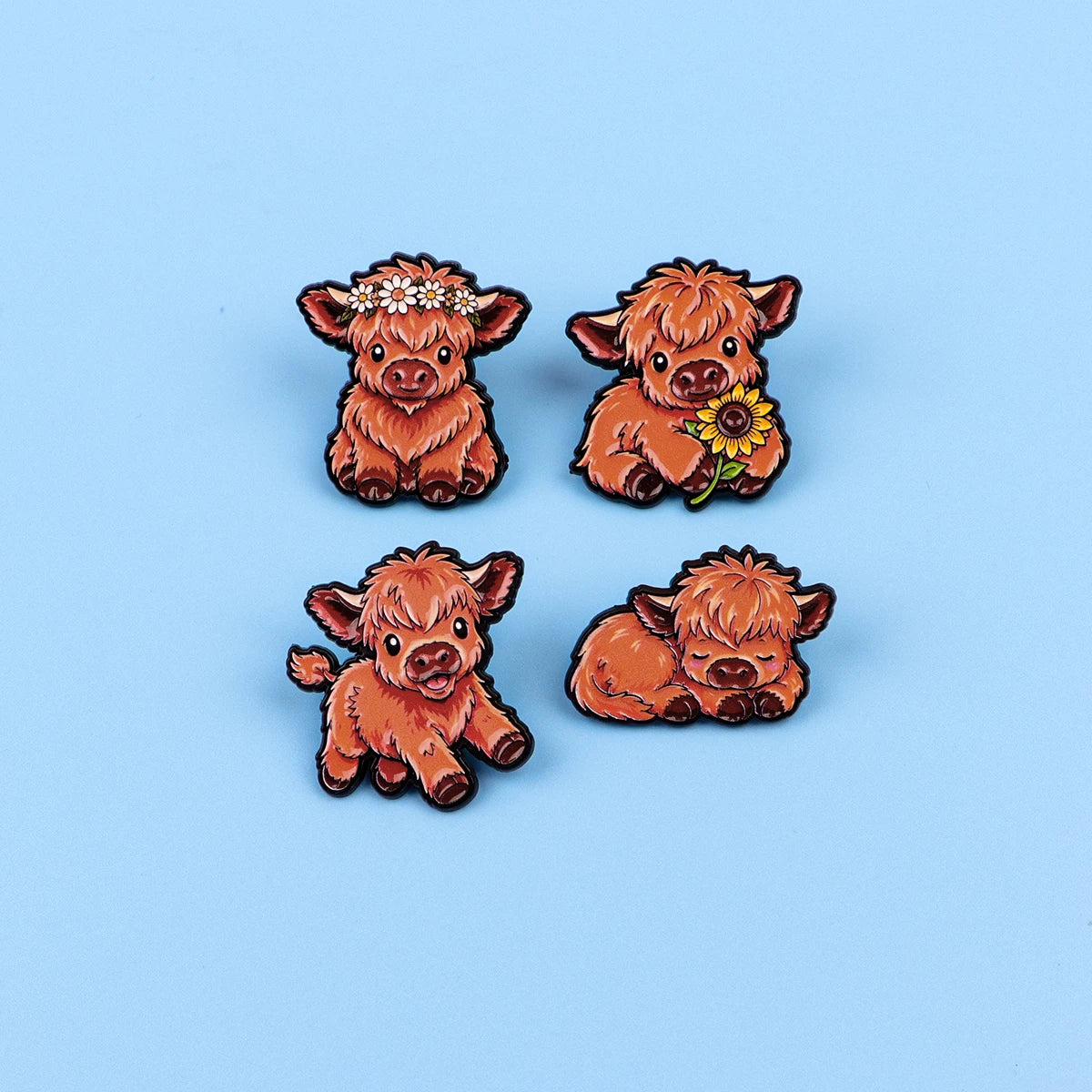 Cute Highland Cow Pins