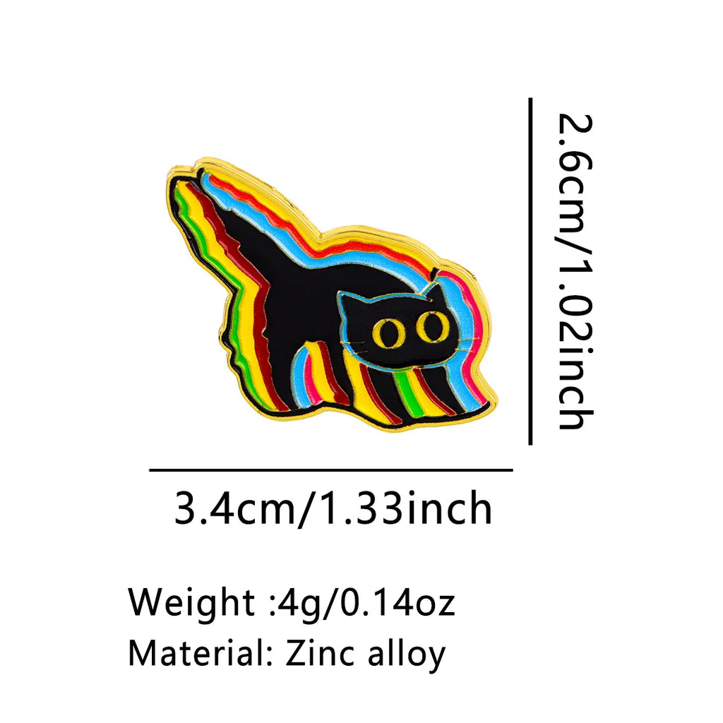 Thrilling Glitch Black Cat Pin