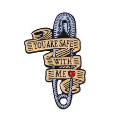 “You Are Safe With Me” Paper Clip Pins