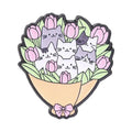Cats and Tulips Bouquet Pin