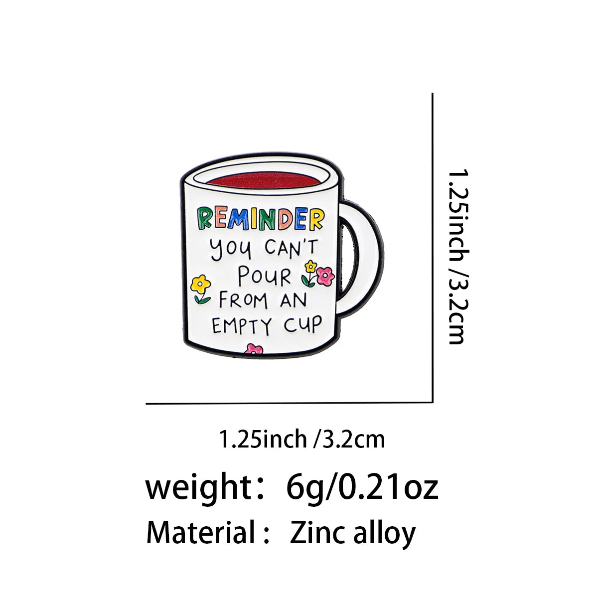 Man kann nicht aus einem leeren Becher einschenken Anstecker