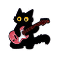 Black Cat with a Pink Guitar Pin