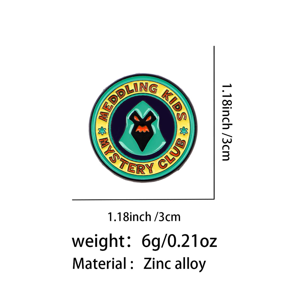 Meddling Kids Mystery Club Pin - size and dimensions