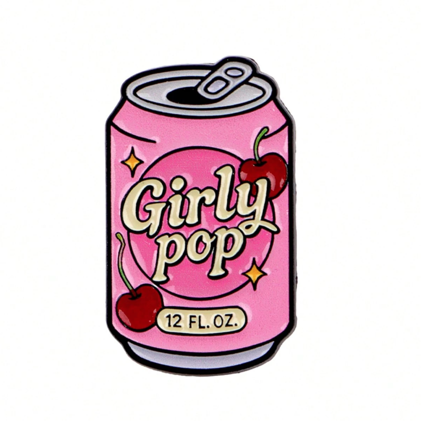 Retro Sweetheart Girly Pop Cherry Drink Can Pin