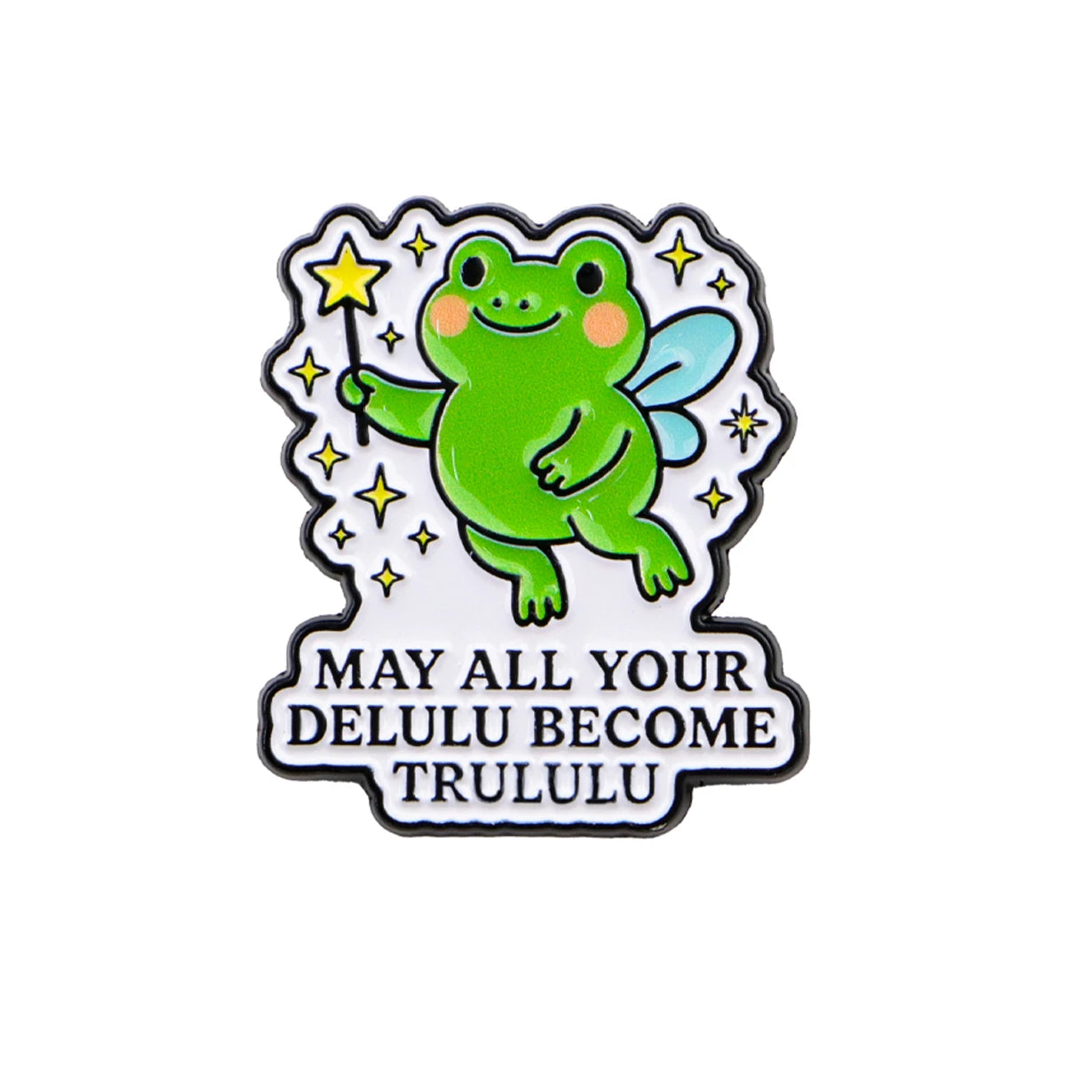 Delulu wird zu Trululu Märchenfrosch-Anstecker