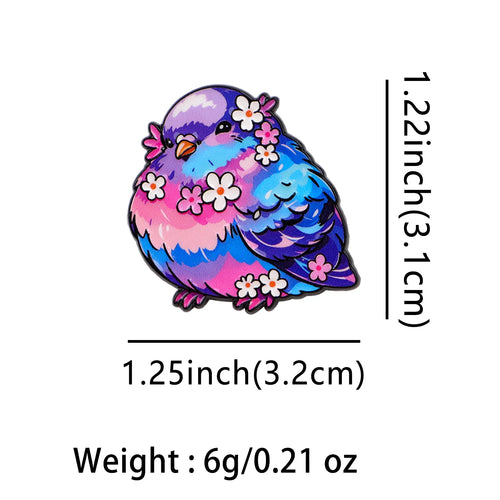 Pin de paloma con arcoíris floral