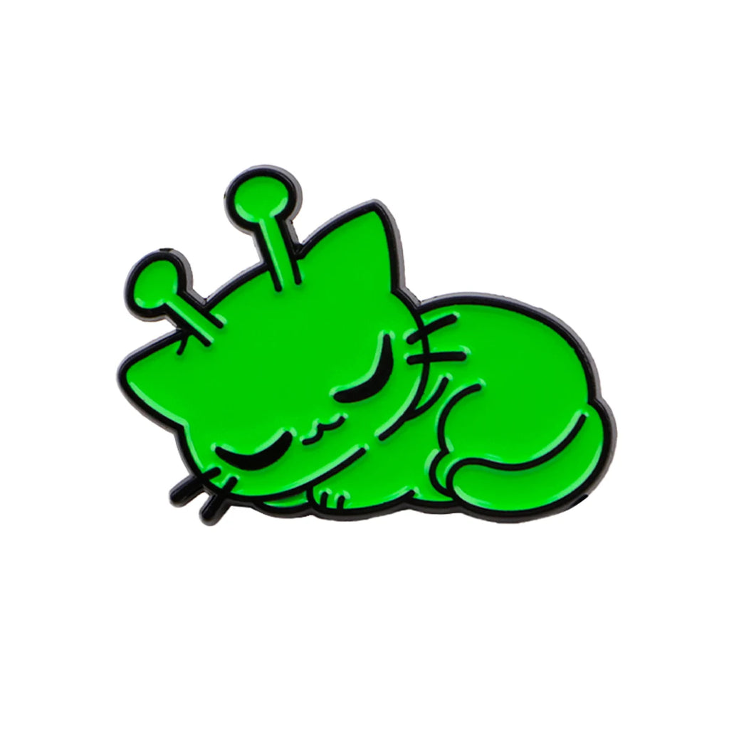 Green Alien Cat Pins