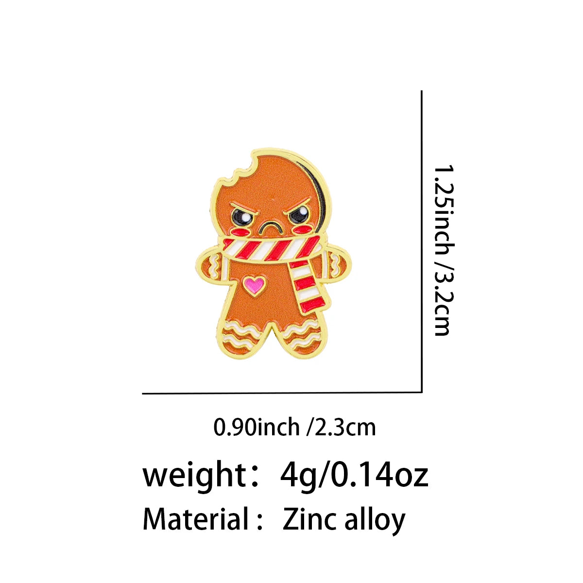 Angry Gingerbread Man Pin