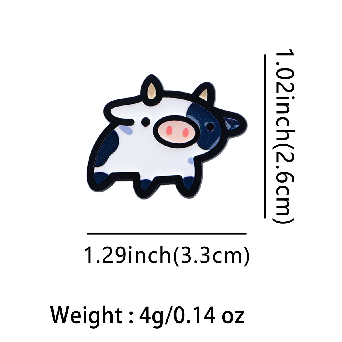Winking Black & White Cow Pin