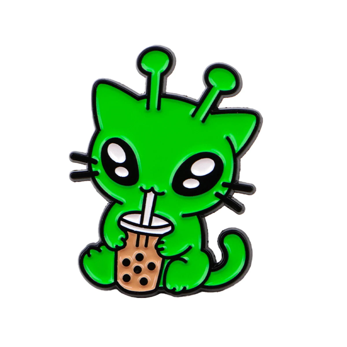 Green Alien Cat Pins