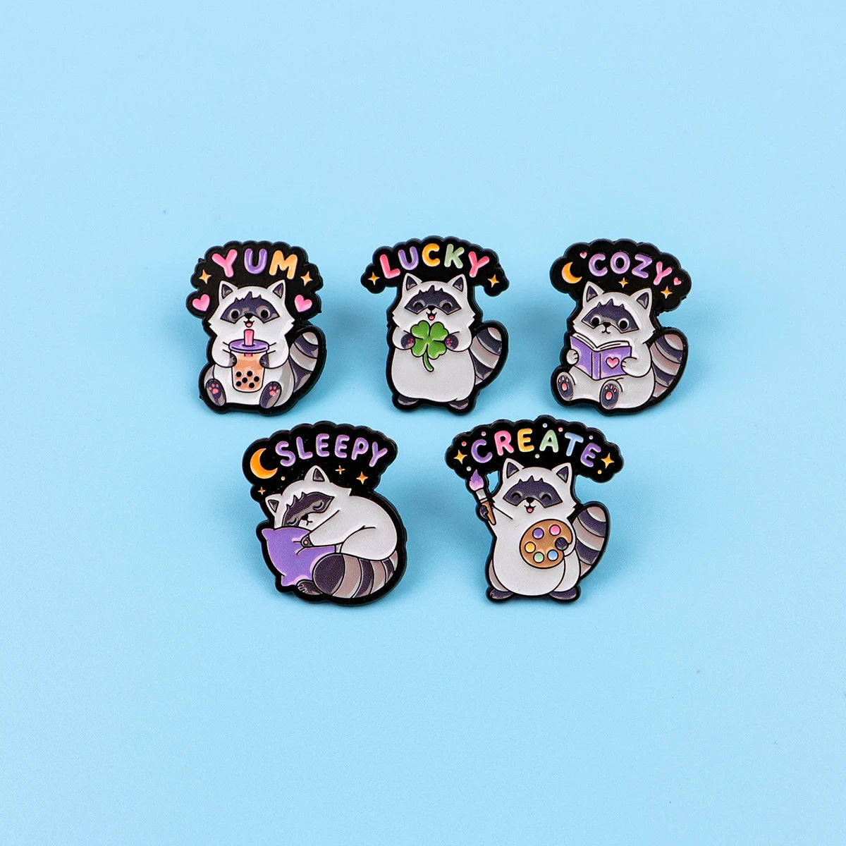 Cute Raccoon Activity Pins