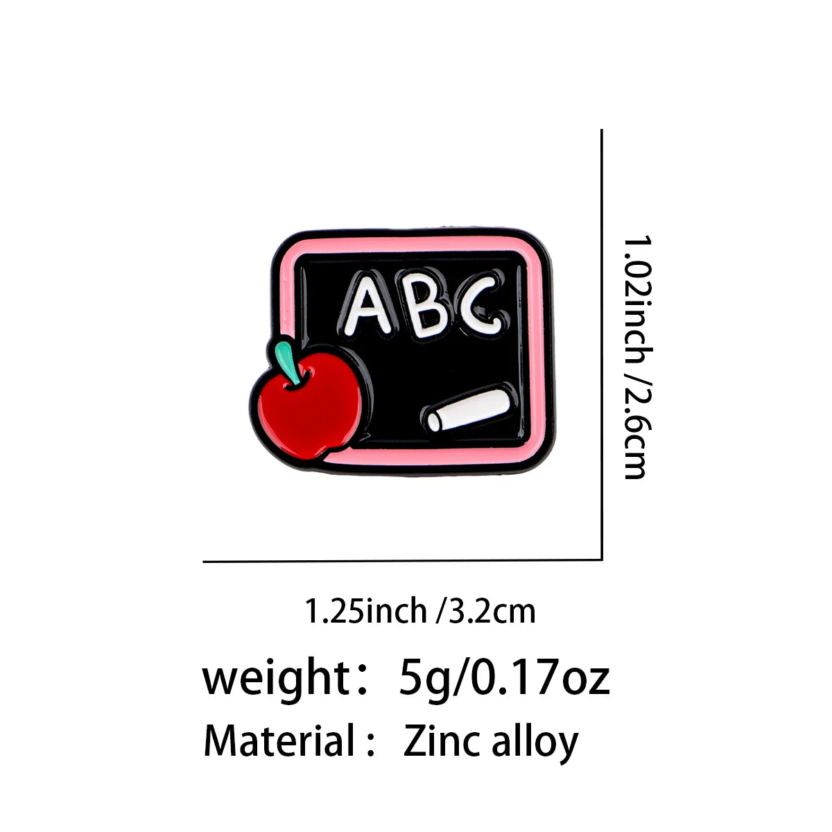 ABC-Tafel und Apfel-Lehrer-Anstecknadel