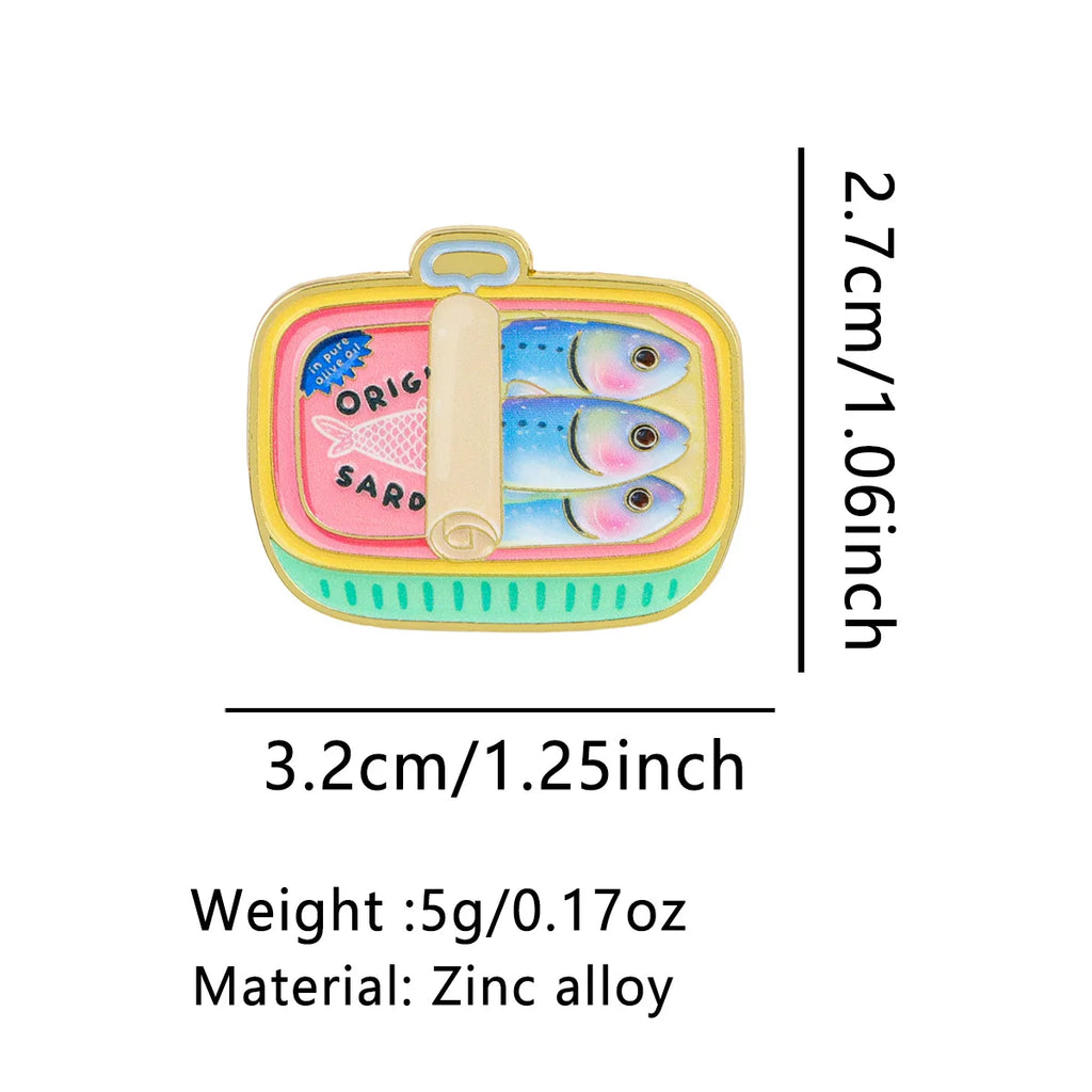 Pastel Sardine Tin Pin - size and dimensions