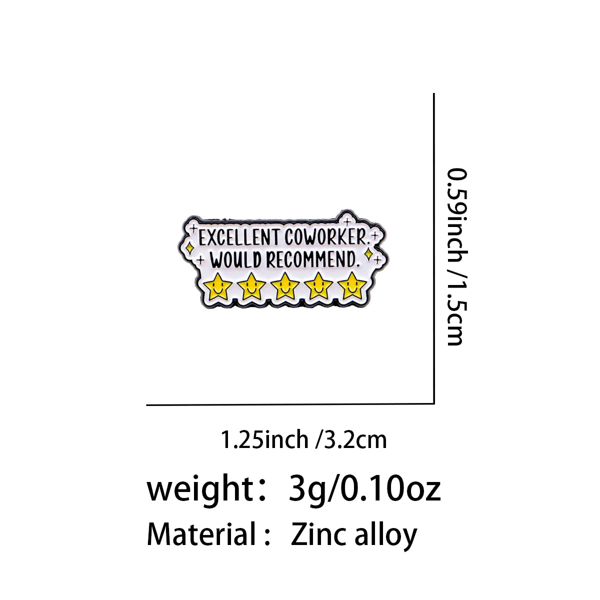 Excellent Coworker Five Stars Pin