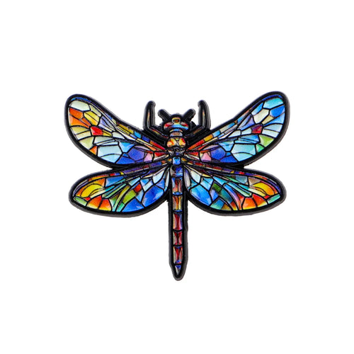 Stained Glass Dragonfly Pin