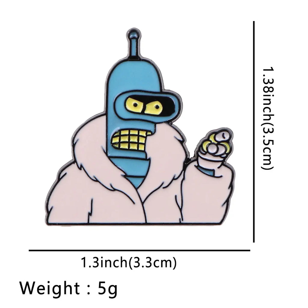 Cute Robot and Toad Pins