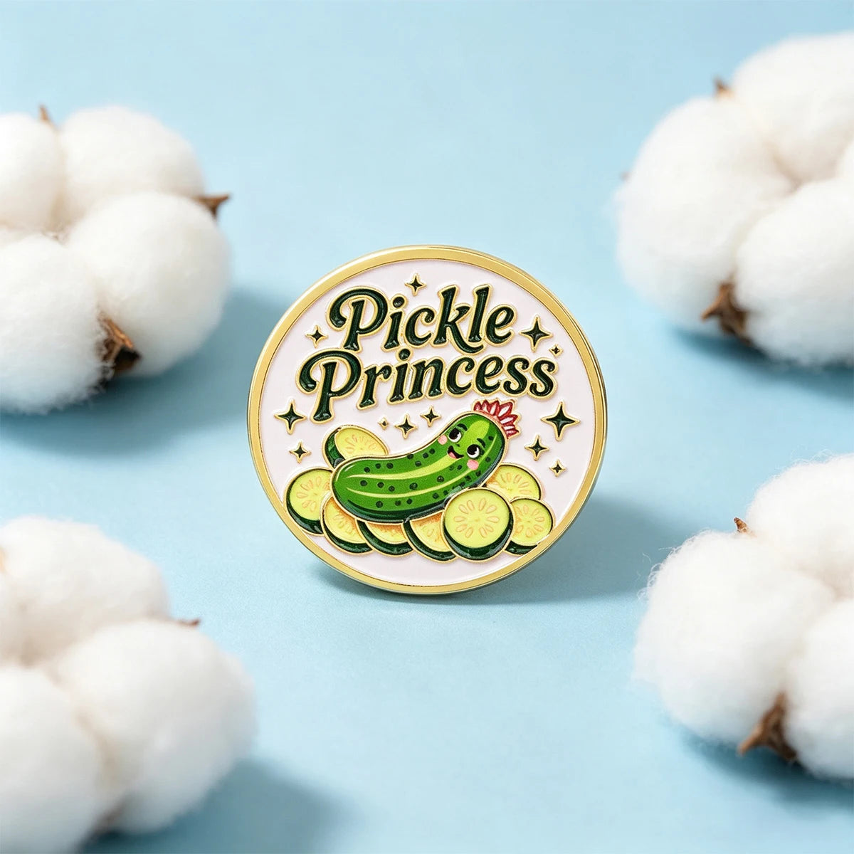 Pickle Princess Enamel Pin Cucumber Brooch Lapel Pins Badge on Backpack Clothing Accessories Fashion Jewelry Friends Gifts